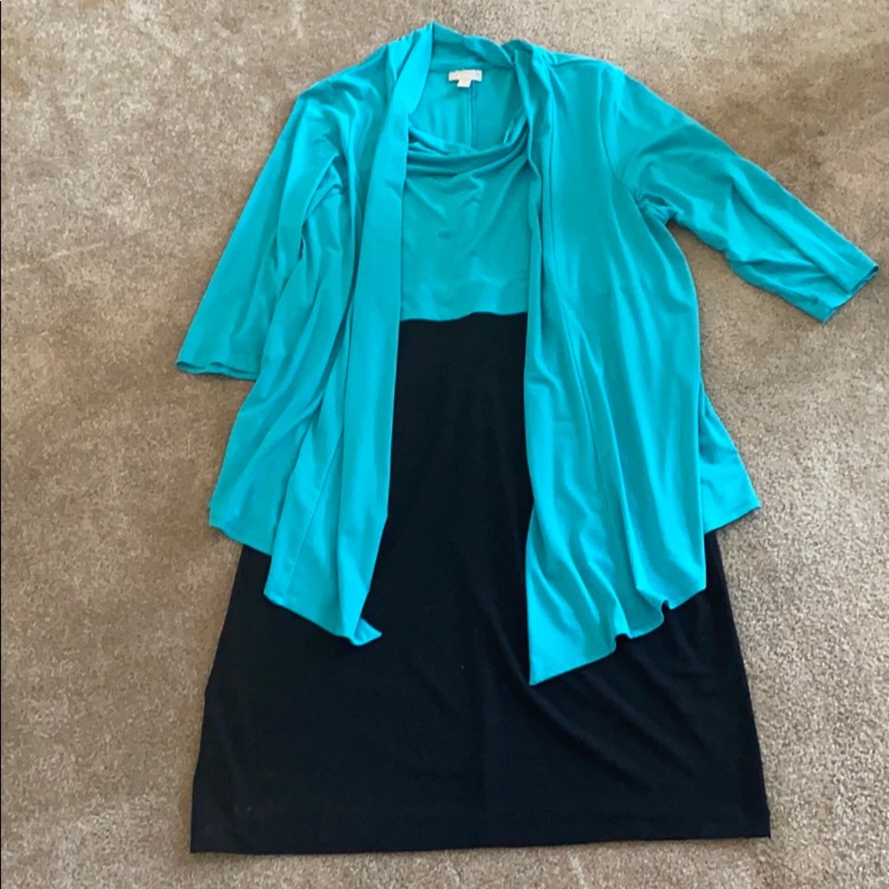 One piece dress & cardigan